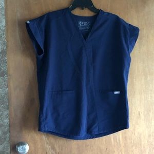 Figs Scrub Top Taza Navy Blue